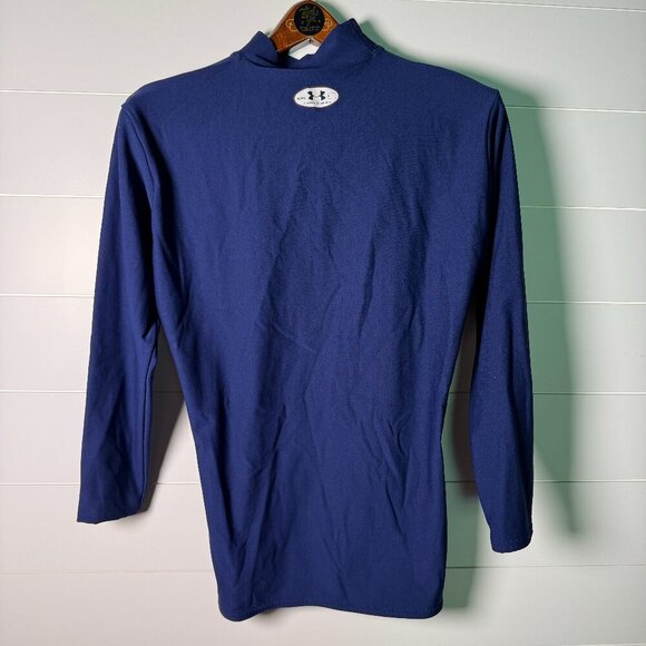 Under Armour Mens XXL Mock Neck Compression Long Sleeve Shirt Royal Blue - Picture 3 of 8